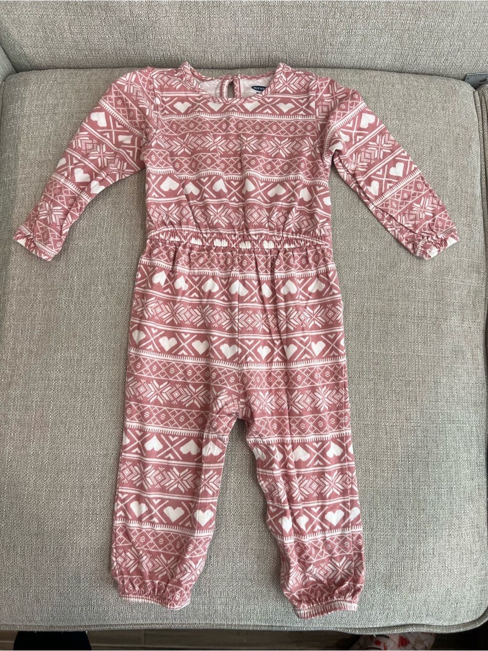 Old Navy Children's Pink Patterned Jumpsuit Size 18-24 Months